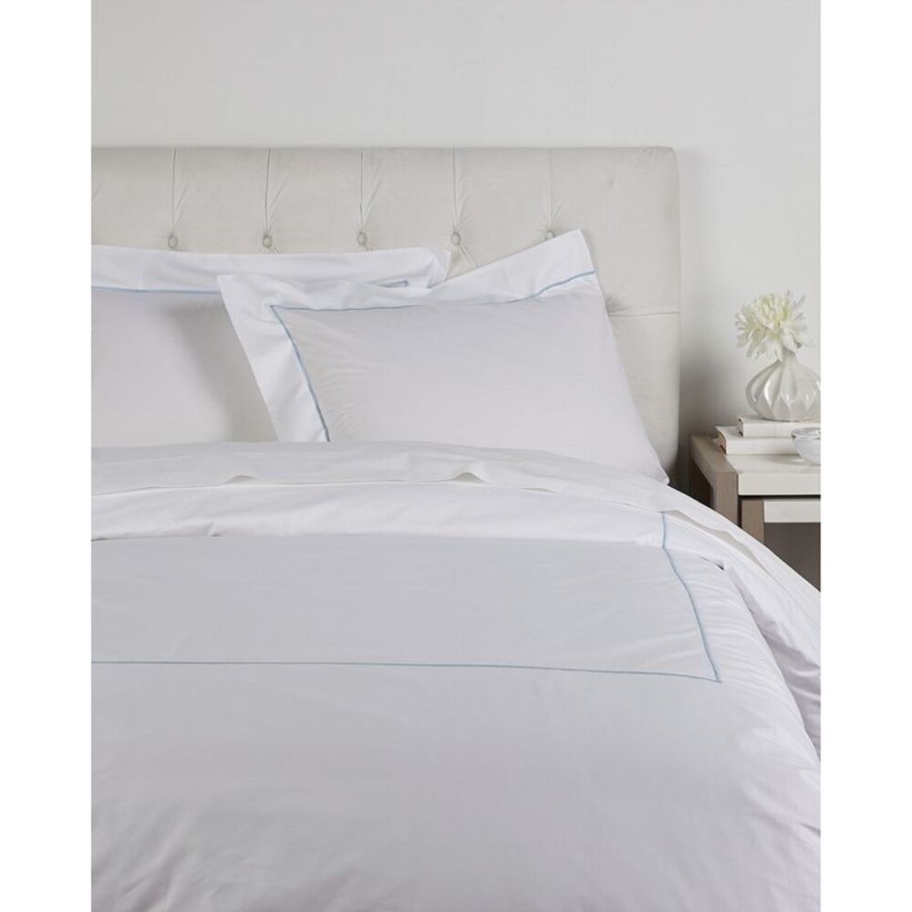 Maurizio Italy Single Line Powder Blue Embroidered Duvet Set